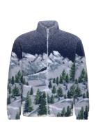 Jacquard Sherpa Full Zip Blues Tops Sweat-shirts & Hoodies Fleeces & M...