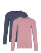 T-Shirt Ls 2-Pack Tops T-shirts Long-sleeved T-shirts Pink Creamie