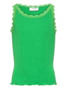 Rkbeatha Sl Top W/ Lace Tops T-shirts Sleeveless Green Rosemunde Kids