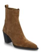 Suede Block-Heel Boots Shoes Boots Ankle Boots Ankle Boots With Heel B...