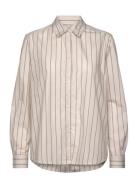 Yarpo Crane Shirt Tops Shirts Long-sleeved Beige Mads Nørgaard