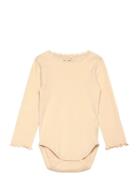 Body Ls Rib Bodies Long-sleeved Cream Huttelihut