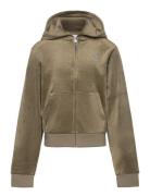 Jc Diamante Zip Thru Hood Tops Sweat-shirts & Hoodies Hoodies Green Ju...