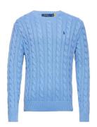 5/1 Roving Cotton-Lsl-Plo Designers Knitwear Round Necks Blue Polo Ral...