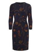 Print Jersey Three-Quarter-Sleeve Dress Kort Kjole Multi/patterned Lau...