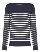 Co Jersey Stitch Boat-Nk Ls Swt Tops Knitwear Jumpers Navy Tommy Hilfi...