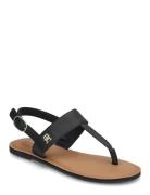 Leather Thong Sandal Flate Sandaler Black Tommy Hilfiger