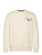 Graphic C-Neck Tops Sweat-shirts & Hoodies Sweat-shirts Cream GANT