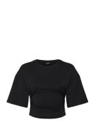 Soft Touch Ruched Tee Tops T-shirts & Tops Short-sleeved Black Gina Tr...