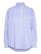 Cc Heart Harper Stripe Over Shirt Tops Shirts Long-sleeved Blue Coster...