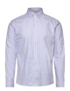 Striped Superflex Oxford L/S Tops Shirts Casual Blue Lindbergh