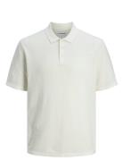 Jjegeorge Knit Polo Ss Sn Tops Polos Short-sleeved White Jack & J S