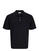 Jjeemil Knit Relaxed Polo Ss Sn Tops Polos Short-sleeved Black Jack & ...