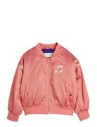 Note Chenille Satin Baseball Jacket Tynn Jakke Skalljakke Pink Mini Ro...