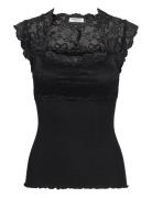 Rwbalta Ss Lace Top Tops T-shirts & Tops Sleeveless Black Rosemunde