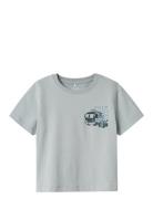 Nmmdrew Nreg Ss Top Box Tops T-shirts Short-sleeved Grey Name It