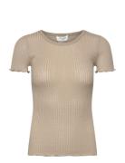 Belize Poinetelle T-Shirt Tops T-shirts & Tops Short-sleeved Khaki Gre...