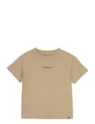 T-Shirt Structure Print Tops T-shirts Short-sleeved Beige Daily 7
