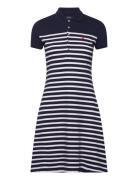 Striped Stretch-Mesh Polo Shirtdress Knelang Kjole Navy Polo Ralph Lau...