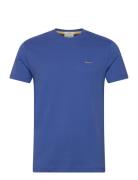 Contrast Logo Ss T-Shirt Tops T-shirts Short-sleeved Blue GANT