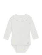 Body Ls Rib Langermet Bodysuit White Minymo