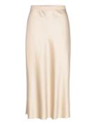 Hana Satin Silk Skirt Designers Knee-length & Midi Cream Ahlvar Galler...