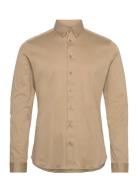 Mmgmarco Jersey Shirt Tops Shirts Casual Beige Mos Mosh Gallery