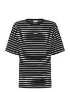 Samurillygz Striped Tee Tops T-shirts & Tops Short-sleeved Black Gestu...