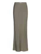 Hana Long Silk Skirt Langt Skjørt Khaki Green Ahlvar Gallery