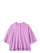 Naram Over D Shirt Tops Shirts Short-sleeved Purple Bongusta