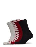 Sock 4 P Stripe And Colour Lingerie Socks Regular Socks Burgundy Linde...