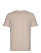 Basic Tee Tops T-shirts Short-sleeved Beige 7 DAYS Active