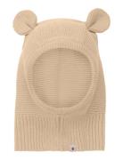 Balaclava Knit W. Ears Accessories Headwear Balaclava Beige Huttelihut