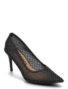 Biasassy Pump Rhinest Mesh Shoes Heels Pumps Classic Black Bianco