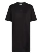 Placed Inst Tee Dress Knelang Kjole Black Calvin Klein Jeans