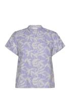 Fredia Tops Blouses Short-sleeved Blue Munthe