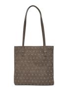 Die-Cut Leather Shopper Bag Shopper Veske Brown Mango