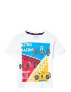 Knit T-Shirt Flame Tops T-shirts Short-sleeved White Boboli