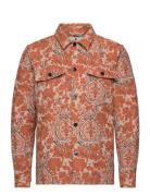 Akoscar Flower Overshirt Tops Overshirts Orange Anerkjendt