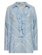 Mmjelena Boarda Shirt Tops Blouses Long-sleeved Blue MOS MOSH