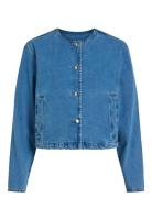 Vireba L/S O-Neck Denim Jacket - Noos Tops Overshirts Blue Vila