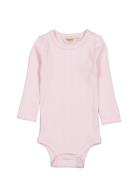 Plain Body Ls Bodies Long-sleeved Pink MarMar Copenhagen