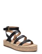 Polly Leather Gladiator Espadrille Sandaler Espadrilles Lave Black Lau...