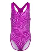 Girls Digital Allover Splashback Sport Swimsuits Pink Speedo