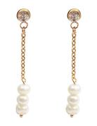 Mint Trio Pearl Dangle Ear Øredobber Smykker Gold Pipol's Bazaar