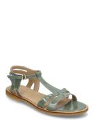 Sandals - Flat Flate Sandaler Green ANGULUS