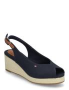 Flag Mid Wedge Espad Slingback Sandal Med Hæl Espadrilles Navy Tommy H...