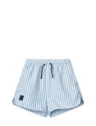 Aiden Seersucker Board Shorts Badeshorts Blue Liewood