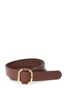 Leather Slide Buckle Belt Belte Brown Lauren Ralph Lauren