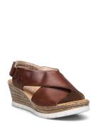 61975-00 Sandal Med Hæl Espadrilles Brown Rieker